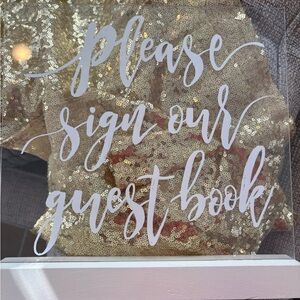 Wedding signage please sign our guestbook acrylic sign